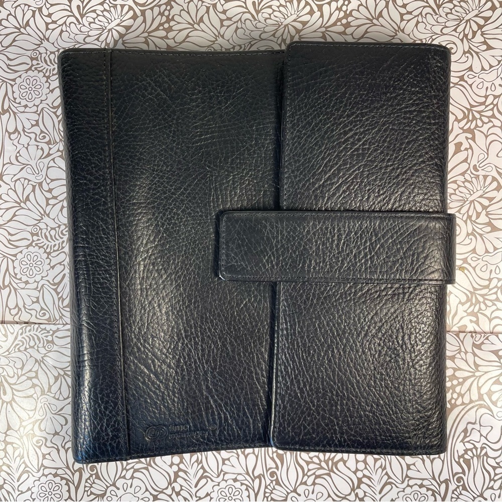 Vintage Time Manager Full Grain Leather Planner Binder Executive Organizer
